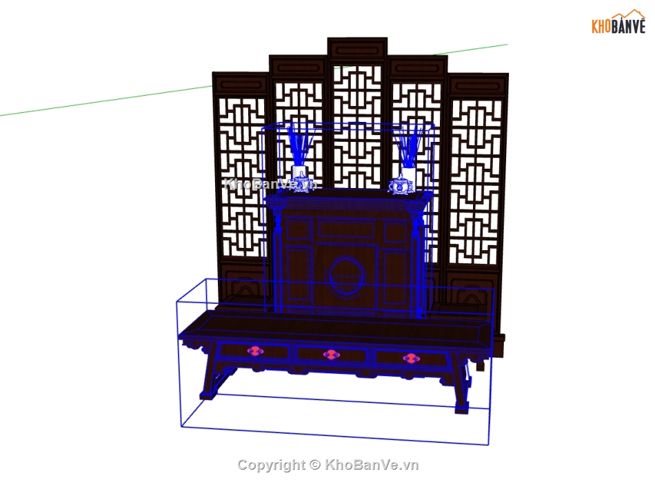 File sketchup ban thờ,File sketchup phòng thờ,File 3d sketchup vách thờ