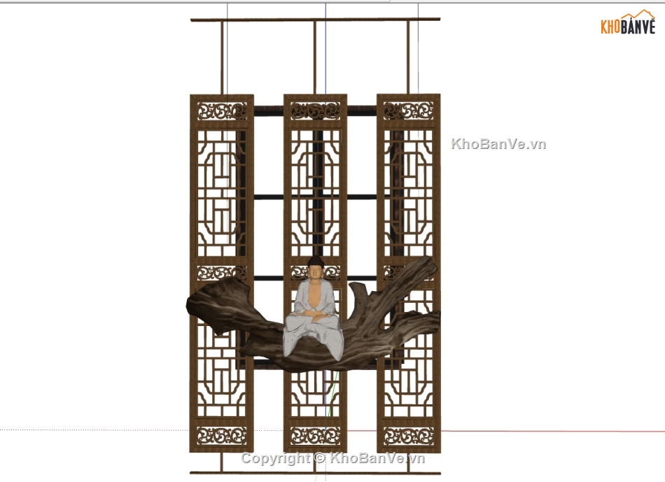 File sketchup ban thờ,File sketchup phòng thờ,File 3d sketchup vách thờ