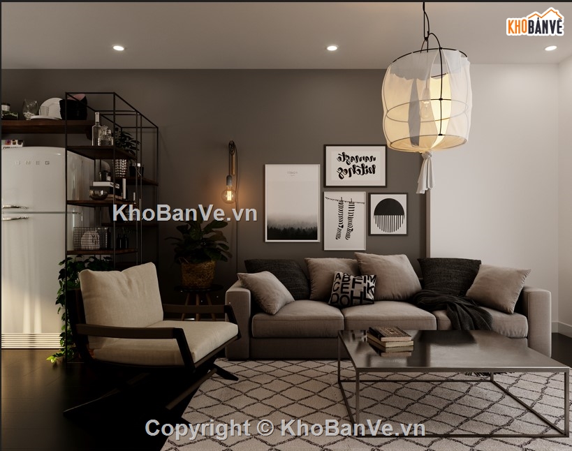 phòng bếp,phòng khách 3d,3dsmax khách bếp,scandinavian,model nội thất nhà
