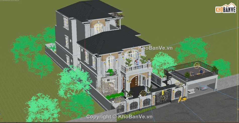 biệt thự lâu đài,file 3dsmax biệt thự,max biệt thự lâu đài,bản vẽ biệt thự