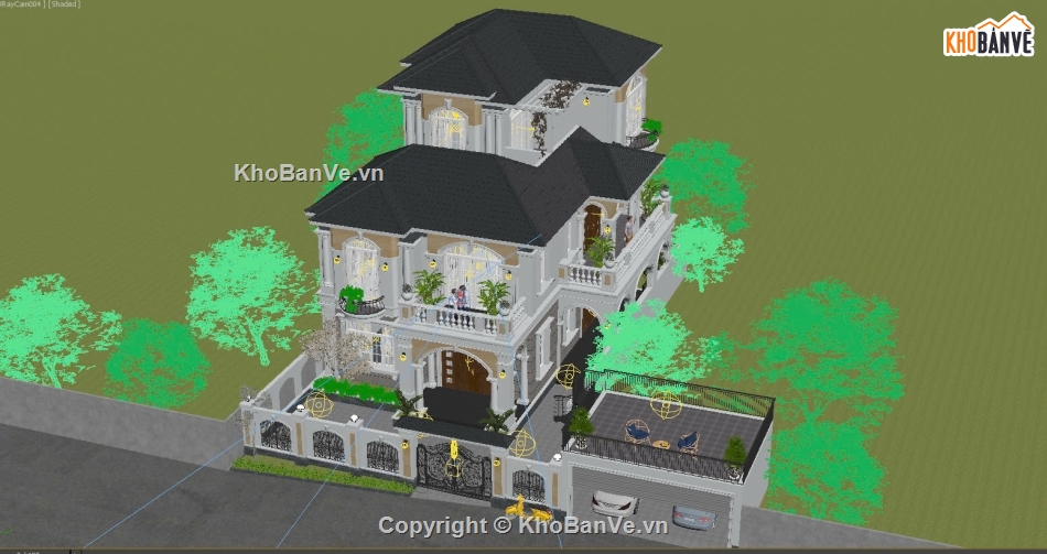 biệt thự lâu đài,file 3dsmax biệt thự,max biệt thự lâu đài,bản vẽ biệt thự