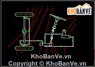 hệ thống lái xe Kamaz-43253,bản vẽ hệ thống lái xe,hệ thống lái cad