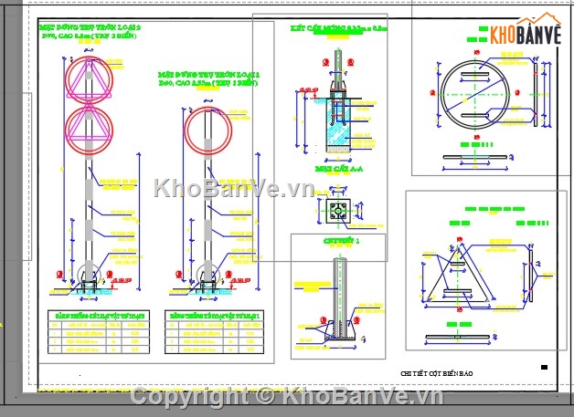 File cad,biển báo giao thông,chi tiết biển báo,File cad biển báo,các loại biển báo giao thông