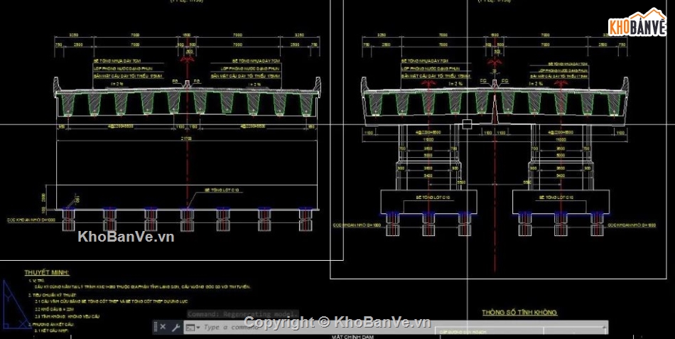 bản vẽ cầu,bản vẽ cầu dầm,file cad cầu dầm