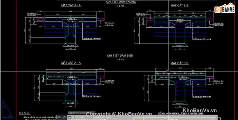 bản vẽ kết cấu,kết cấu dầm,bản vẽ dầm bản