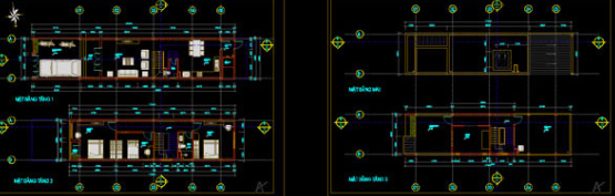 nhà 4 tầng,4 tầng,cad nhà 4 tầng,file cad nhà phố 4 tầng