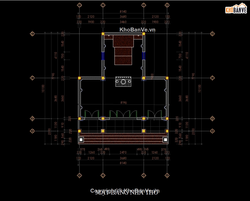 nhà thờ 3 gian,nhà từ đường,nhà thờ họ 3 gian,bản vẽ thiết kế nhà thờ họ,file cad nhà thờ họ 3 gian,kết cấu nhà thờ bê tông giả gỗ