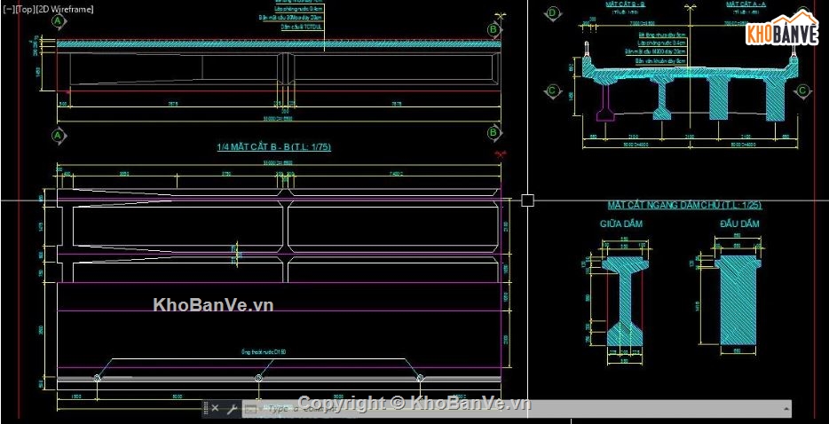 bản vẽ cầu,bản vẽ dầm bản,file cad cầu dầm