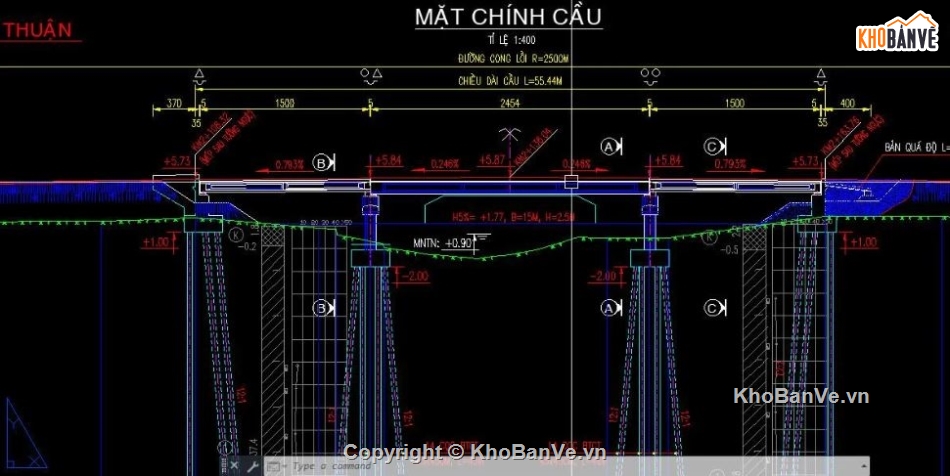 bản vẽ cầu,bản vẽ cầu dầm T,file cầu dầm