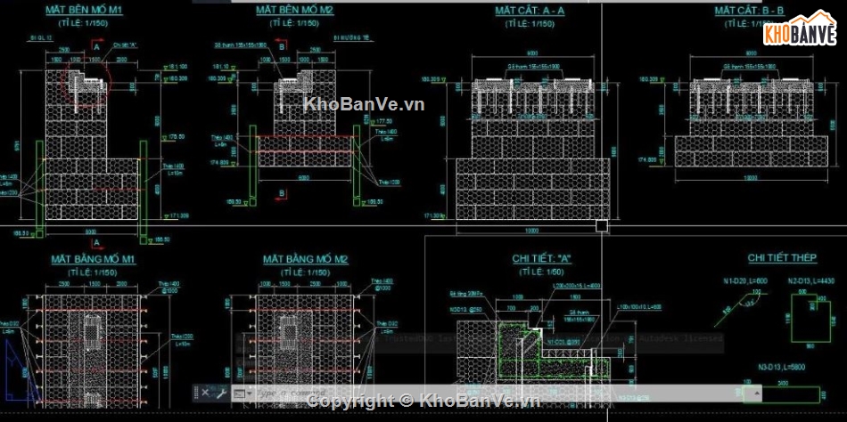 bản vẽ cầu tạm,cầu dầm,bản vẽ cầu dầm