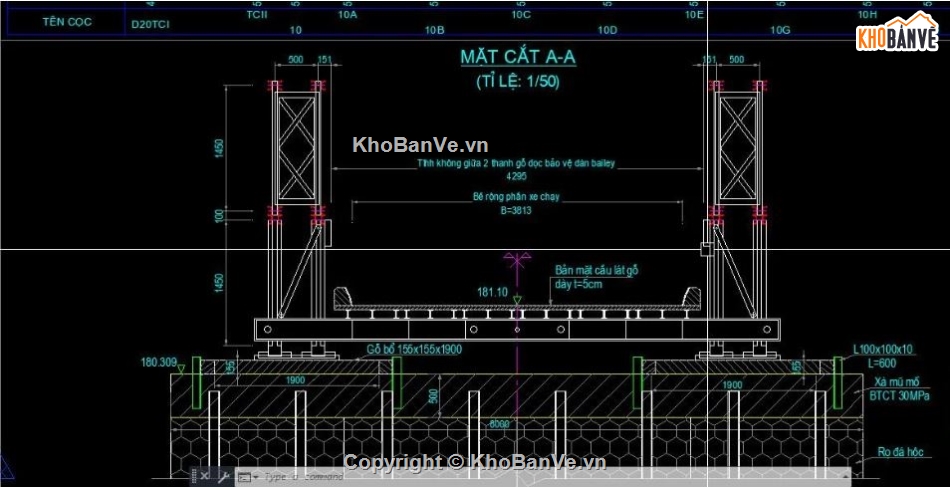 bản vẽ cầu tạm,cầu dầm,bản vẽ cầu dầm