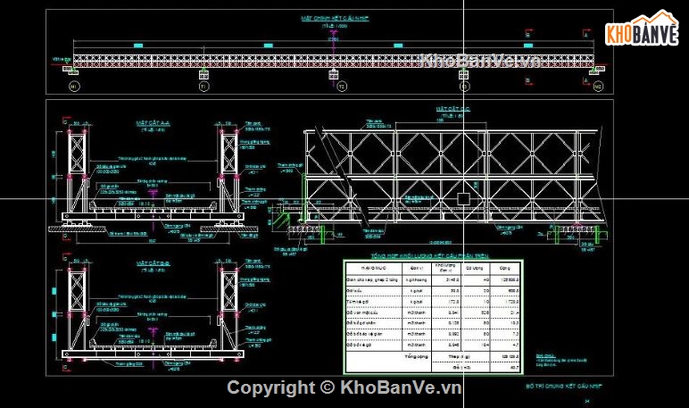 bản vẽ cầu tạm,cầu dầm,bản vẽ cầu dầm