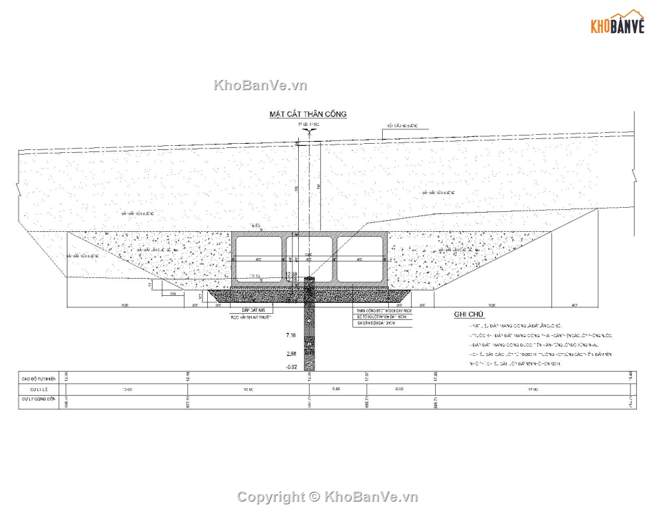 Bản vẽ thiết kế cống hộp qua đường,Bản vẽ thiết kế cống hộp,Bản vẽ thiết kế cống hộp 3x(4x4)M,Thiết kế công hộp 3x4x4m