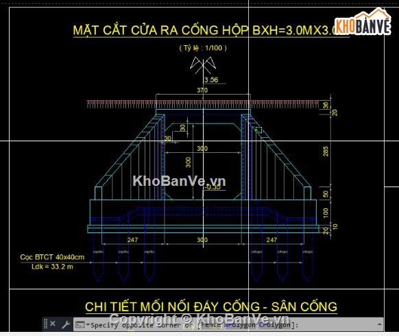 cống hộp 3x3m,bản vẽ cống bản,cống đúc sẵn