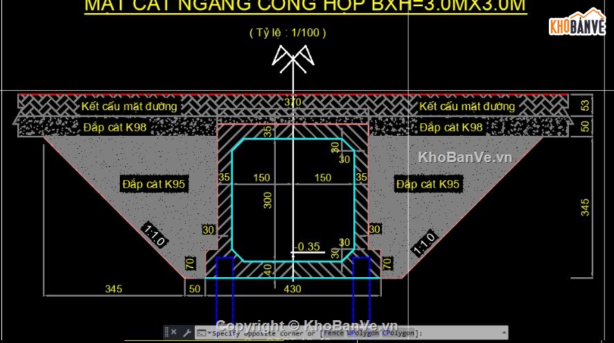 cống hộp 3x3m,bản vẽ cống bản,cống đúc sẵn