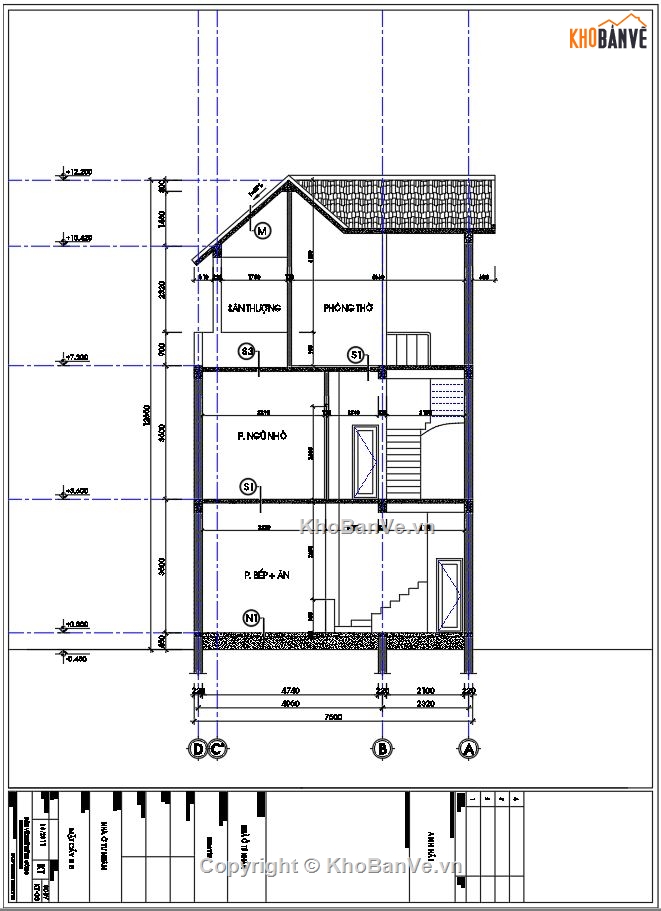 biệt thự 3 tầng,biệt thự 3 tầng mái thái,biệt thự 3 tầng 7.5x8.5m,kiến trúc biệt thự 3 tầng,kết cấu biệt thự 3 tầng