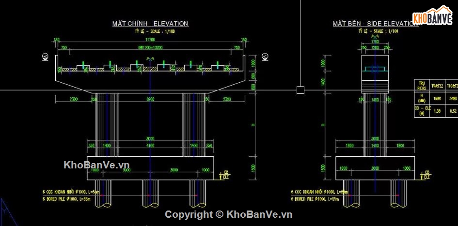 trụ thân cột,bản vẽ trụ cột,file cad trụ cột