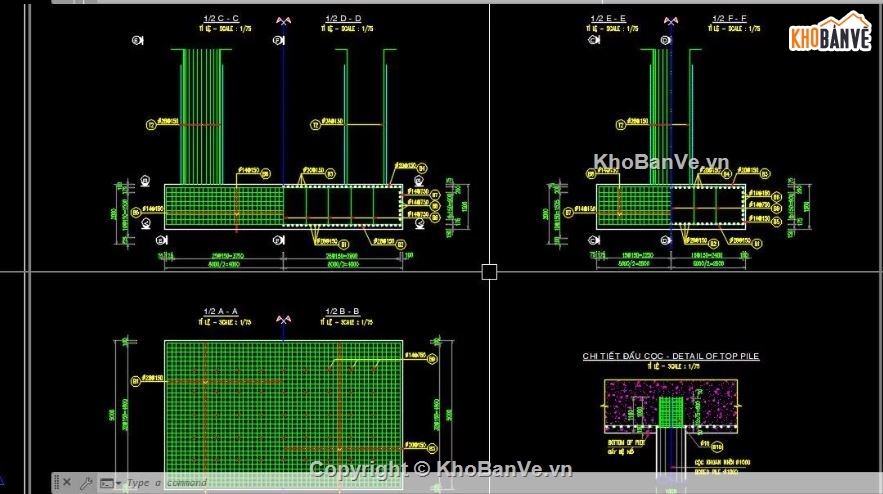 trụ thân cột,bản vẽ trụ cột,file cad trụ cột