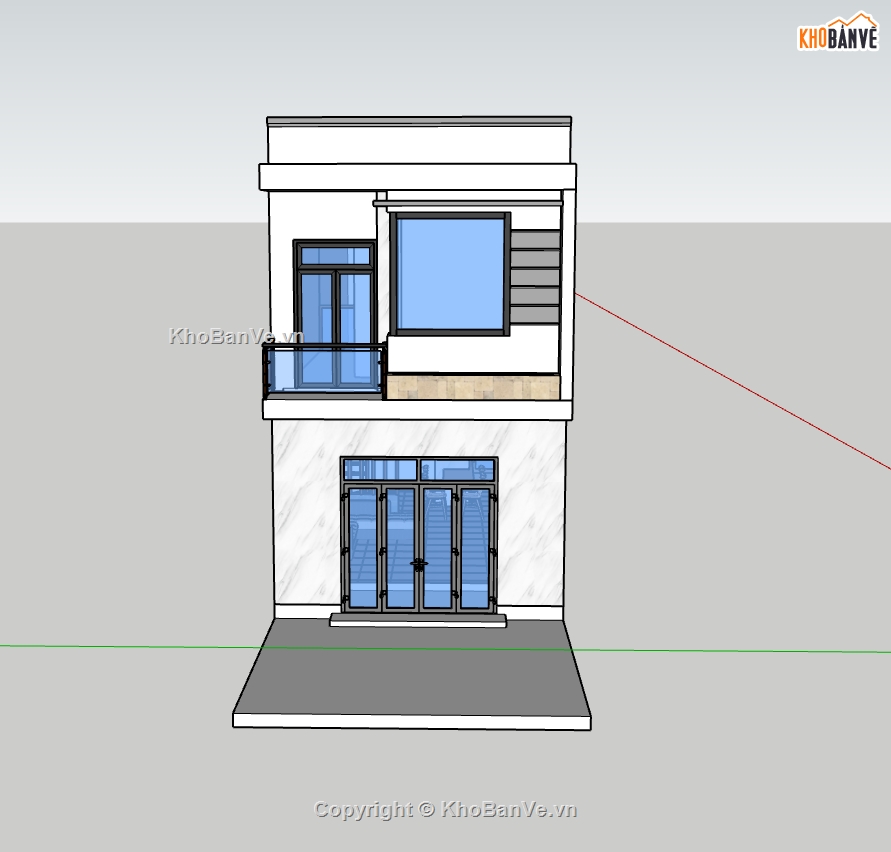 nhà phố,nhà phố 2 tầng,su nhà phố,sketchup nhà phố