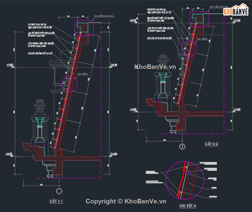 mái ngói,mái tôn,bản vẽ cad mái ngói,bản vẽ cad mái tôn