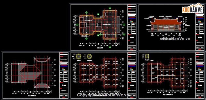 thiết kế đình làng,cad đình làng,đình làng