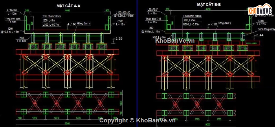 Bản vẽ cầu tạm,cầu tạm bằng thép,cầu tạm thép