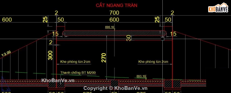 bản vẽ cầu tràn,cầu tràn,cad cầu tràn