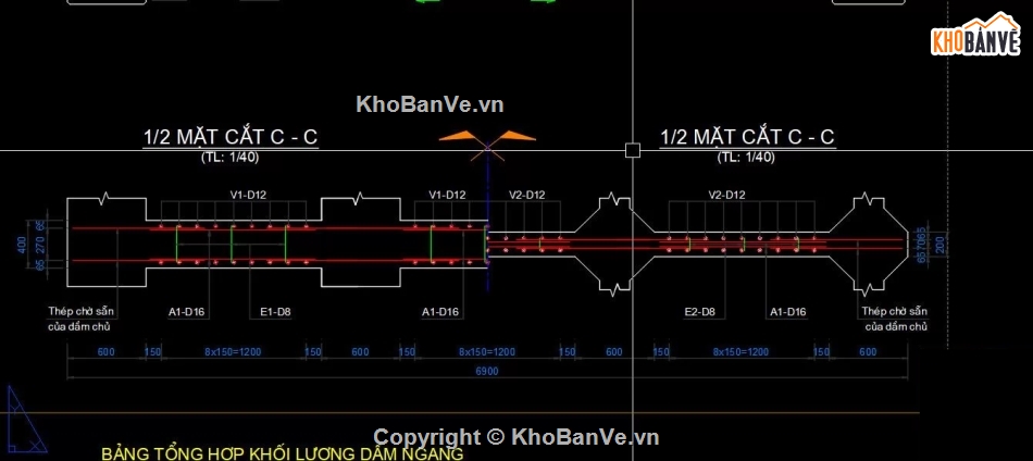 cầu dầm,Bản vẽ dầm,Bản vẽ dầm I