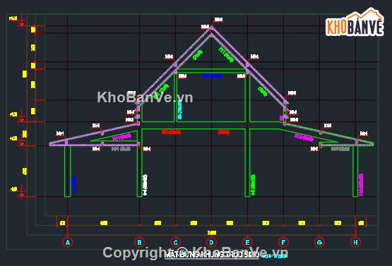 bản vẽ kết cấu nhà hỏa táng,bản vẽ kết cấu nhà thờ,bản vẽ kết cấu mái xéo