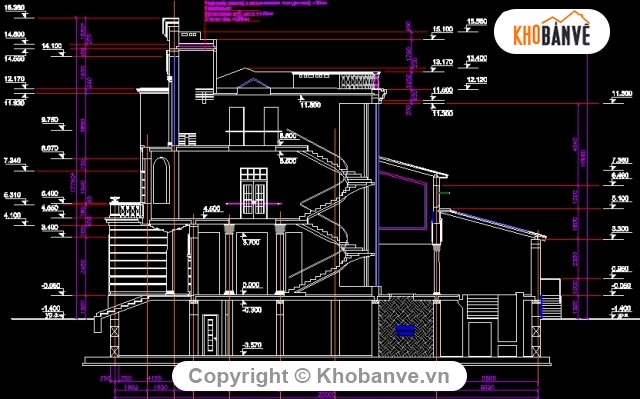 biệt thự 3 tầng,bản vẽ autocad biệt thự 3 tầng,bản vẽ 3 tầng