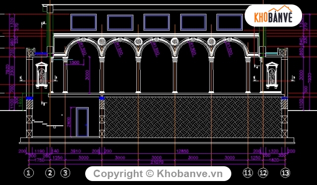 biệt thự 3 tầng,bản vẽ autocad biệt thự 3 tầng,bản vẽ 3 tầng