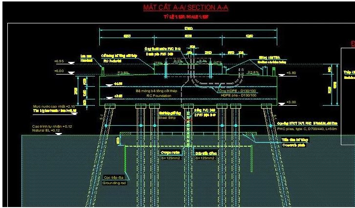 bản vẽ móng trụ Tuabin,Tuabin điện gió,móng trụ Tuabin điện