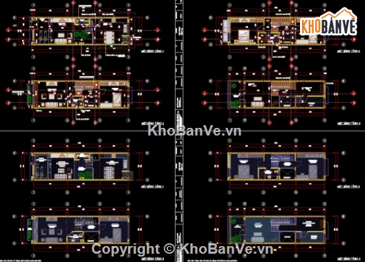 Bản vẽ nhà phố,nhà 4 tầng,nhà phố 4 tầng cad,file cad nhà phố 4 tầng