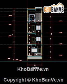 Bản vẽ nhà phố,nhà 4 tầng,nhà phố 4 tầng cad,file cad nhà phố 4 tầng