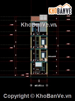 Bản vẽ nhà phố,nhà 4 tầng,nhà phố 4 tầng cad,file cad nhà phố 4 tầng