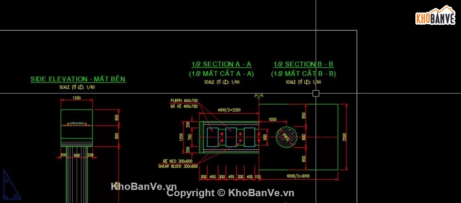 trụ,trụ thân cột,bản vẽ trụ thân cột