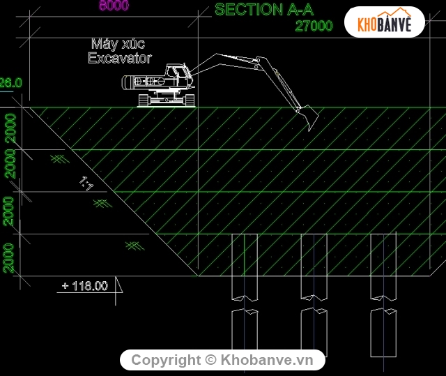 Biện pháp thi công,thi công,trụ cầu,móng cầu vượt số 3,thi công hố móng trụ cầu