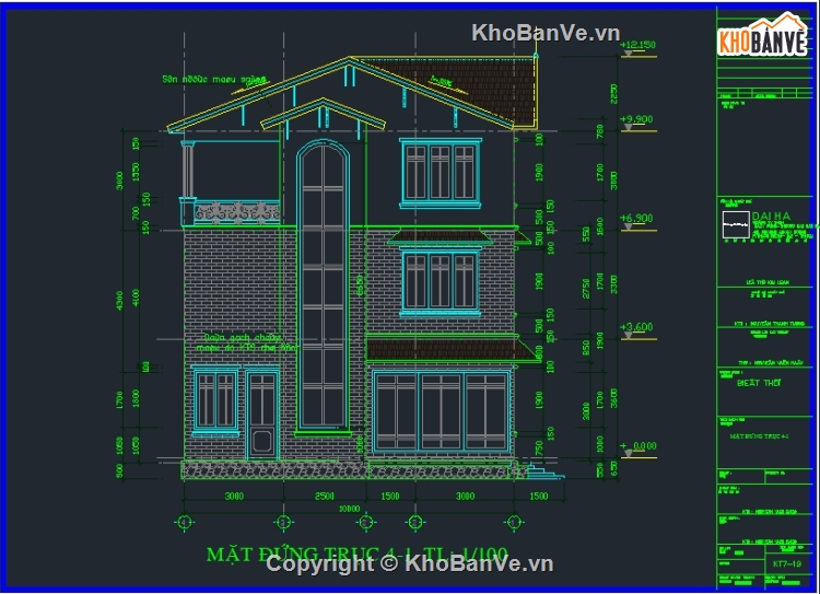 biệt thự 3 tầng 10x12m,biệt thự 2 tầng 10x13.7m,bản vẽ biệt thự 2 tầng,bản vẽ biệt thự 3 tầng,mẫu bản vẽ biệt thự 2 tầng 3 tầng