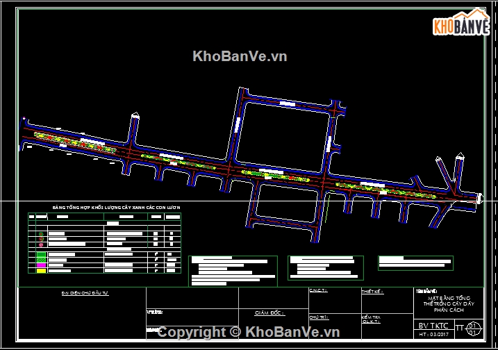 dải phân cách,dải phân cách làn đường,autocad cây xanh dải phân cách,autocad bản vẽ cây xanh