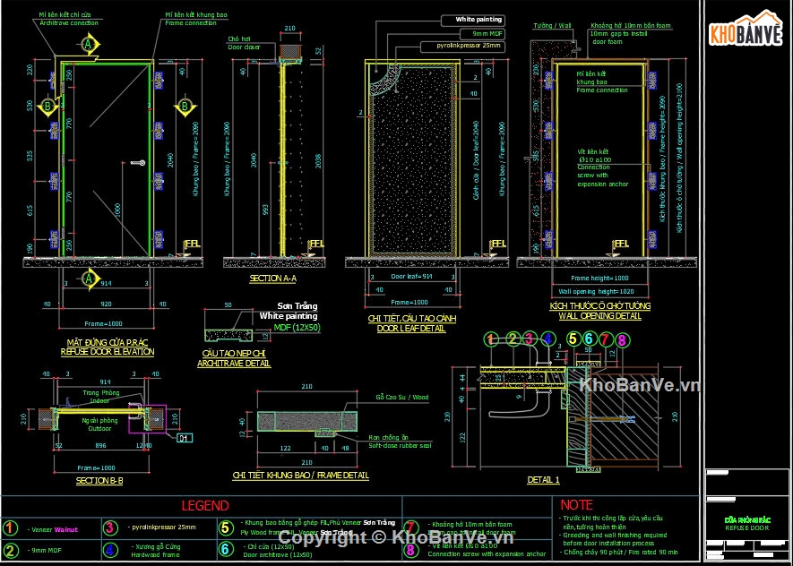 bản vẽ chung cư,chi tiết cửa,chung cư cao cấp,chi tiết cấu tạo cửa,file cad shopdrawing cửa