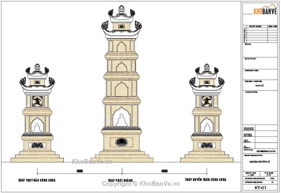 Bia mộ tháp đá ong,Bản vẽ tháp đá ong,Bản vẽ bia mộ