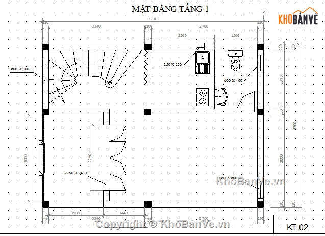 nhà ở 3 tầng 5.7x7.7m,bản vẽ nhà ở 3 tầng,Nhà phố 3 tầng