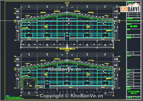 Bản vẽ chế tạo,bản vẽ nhà xưởng,nhà xưởng 37x63m,cad thiết kế nhà xưởng