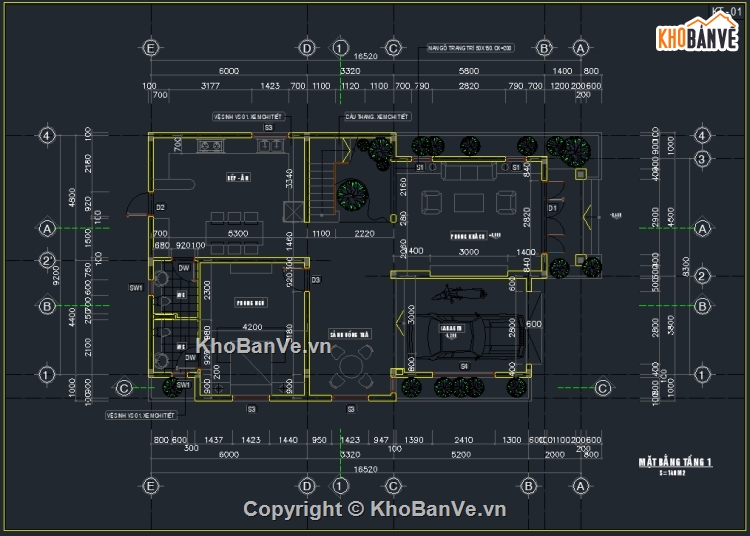 kiến trúc biệt thự 2 tầng,bản vẽ biệt thự 2 tầng,mẫu biệt thự 2 tầng,biệt thự 2 tầng 9.2x16.52m