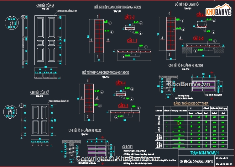 thiết kế trạm bơm,trạm bơm,Thiết kế mẫu,bản vẽ trạm bơm,trạm bơm 700m3 trên giờ