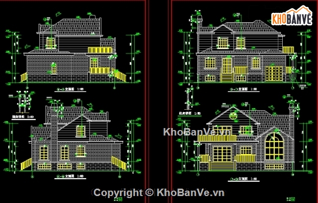 Biệt thự 15.3 x 14.3m,biệt thự 2 tầng,kiến trúc biệt thự,mặt bằng biệt thự,mẫu biệt thự 2 tầng