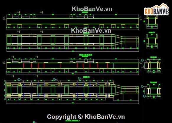 bản vẽ dầm bản,cầu long môn,file cầu dầm