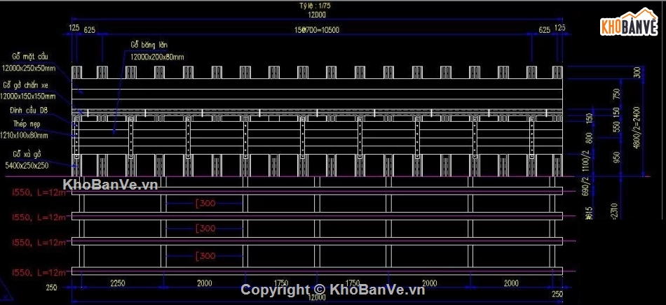 L=12m,cầu 1 nhịp,cầu tạm L=12m