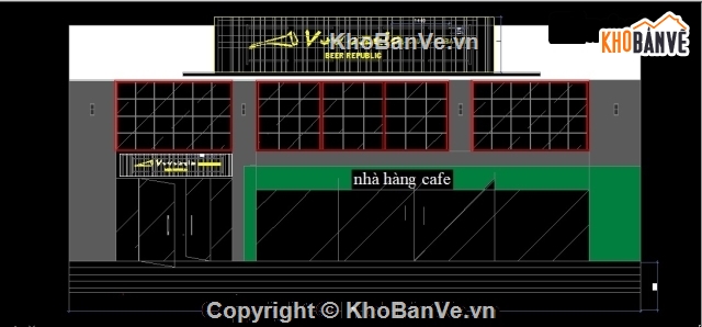 Bản vẽ thiết kế  NỘI THẤT nhà hàng VUVUZELA,Bản vẽ nội thất nhà hàng vuvuzela,bản vẽ CLB bia tươi vuvuzela