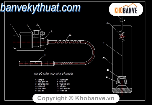 Bản vẽ,cơ khí,Bản vẽ autocad,Máy đầm dùi,cad máy xây dựng